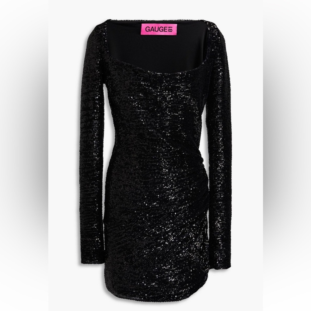 Gauge81 Black Sequin Long Sleeve Bodycon Dress